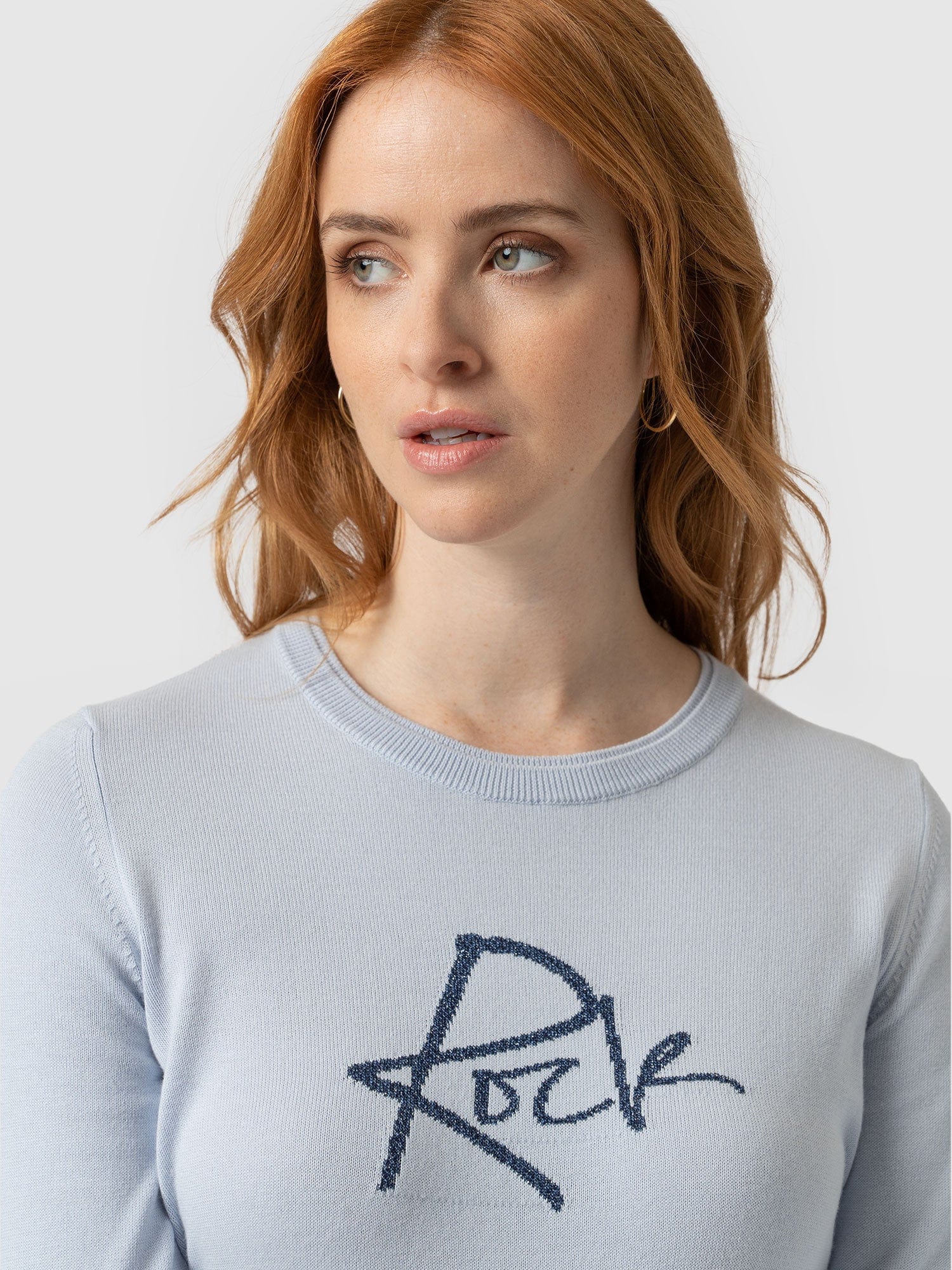 Rock Intarsia Jumper - Pale Blue